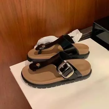 Уютные сандалии для женщин, классические сандалии для девочек, домашние туфли с антидеслизантной одеждой 35 чёрный