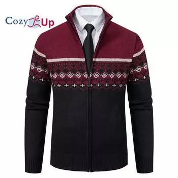 Уютные свитера для мужчин, мужской кардиган на молнии, повседневный вязаный свитер с воротником-стойкой и карманами, куртки для мужчин M серый