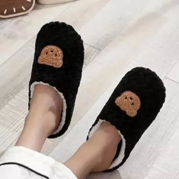 Уютные тапочки с рисунком медведя для мужчин, удобные, нескользящие, теплые, в стиле преппи, повседневные, для спальни, дышащие, мягкие, легкие, тапочки без застежек 36-37 зелёный