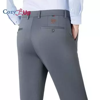 Уютные тонкие эластичные повседневные брюки с вышивкой в виде головы тигра, мужские летние дышащие четырехсторонние эластичные брюки с прямыми драпировками, не гладящие морщины 29 чёрный