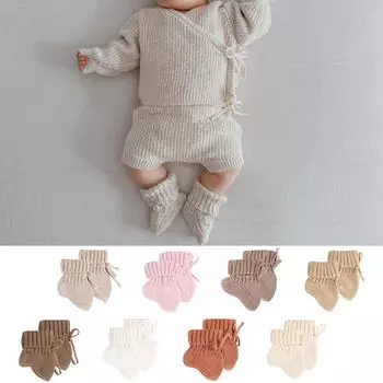 Уютные вязаные теплые детские носки Мягкие и удобные носки для младенцев от 0 до 6 месяцев Дышащие носки для обучения ходьбе 8