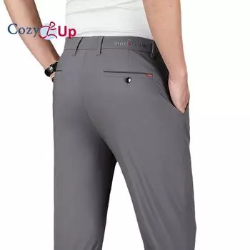 Уютные высокоэластичные повседневные брюки с вышивкой, мужские брюки прямого кроя большого размера 29 чёрный