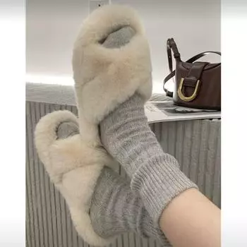 Уютные женские носки средней длины из шерсти в стиле ретро серого цвета – толстые, теплые, в корейском стиле для осени и зимы темно-серого