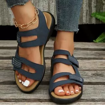 Уютные женские сандалии 2024 года, удобные повседневные туфли на платформе для женщин, летние пляжные римские женские легкие модные сандалии 35 чёрный
