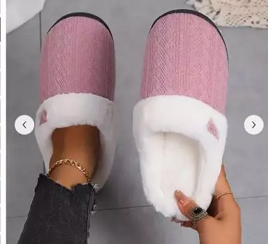 Уютные женские тапочки с плюшевой подкладкой — удобная домашняя обувь для отдыха и отдыха 44-45 чёрный