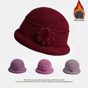 Уютные зимние шапки: Плотный флис для бабушки, теплая шерсть для пожилых матерей и праздничные новогодние модели из хлопка. Khaki хаки