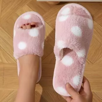 Уютные зимние тапочки для женщин Мягкие нескользящие домашние тапочки Теплые тапочки 36-37 чёрный