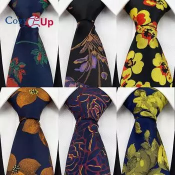 Уютный 3,15-дюймовый модный полосатый мужской галстук с узором пейсли в клетку с цветочным узором для свадьбы