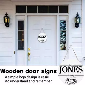 Уютный деревянный приветственный дверной знак для украшения входной двери в деревенском стиле для праздников и повседневного использования One Size белый