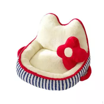 Уютный диван-кровать для собак и кошек, гнездо для щенков и котят yellow green strips