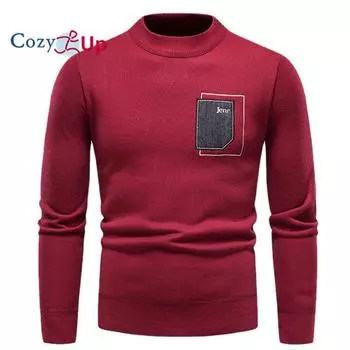 Уютный корейский модный мужской свитер, рождественский винтажный лоскутный однотонный пуловер, джемперы, уличная одежда, вязаный топ, мужской вязаный свитер M красный