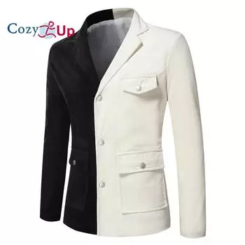 Уютный мужской черно-белый лоскутный цветной пиджак Luxo Masculino, корейские модные мужские свадебные костюмы, вечерние платья для жениха, костюмы, куртки