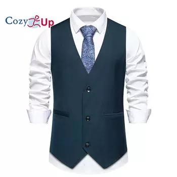 Уютный мужской деловой костюм, жилет, повседневный жилет, облегающий жилет, жилет S чёрный