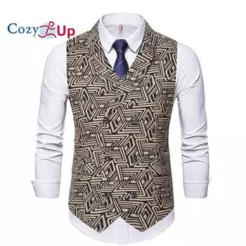 Уютный мужской деловой жилет, двубортный облегающий жилет с цветочным принтом, батик