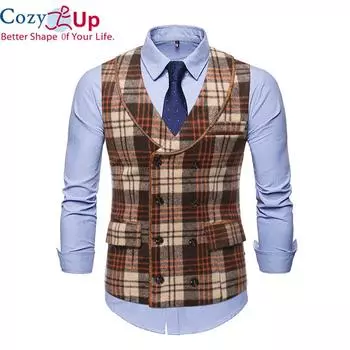 Уютный мужской двубортный костюм, жилет, приталенный деловой деловой жилет, свадебный смокинг для жениха, жилет