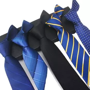 Уютный мужской галстук в полоску, обычные регулируемые галстуки на молнии для мужчин, идеальный выбор для подарков