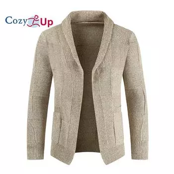 Уютный мужской кардиган с шалевым вырезом, свитер, вязаная застежка с карманами, куртка, верхняя одежда 2XL темно-синий