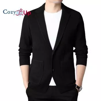 Уютный мужской кардиган, свитер с v-образным вырезом, вязаный свитер, куртка, свободный костюмный воротник M белый