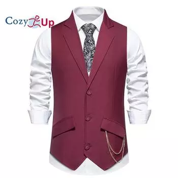 Уютный мужской костюм, жилет, деловой деловой жилет, жилет с 2 карманами для костюма или смокинга S чёрный