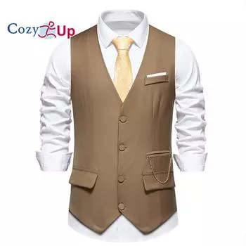 Уютный мужской повседневный деловой костюм, жилет, приталенный деловой жилет, жилет S чёрный