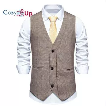 Уютный мужской повседневный деловой костюм, жилет, приталенный деловой жилет, жилет S серый