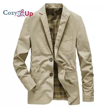 Уютный мужской повседневный пиджак из хлопкового твила на 2 пуговицах в полоску на подкладке M чёрный