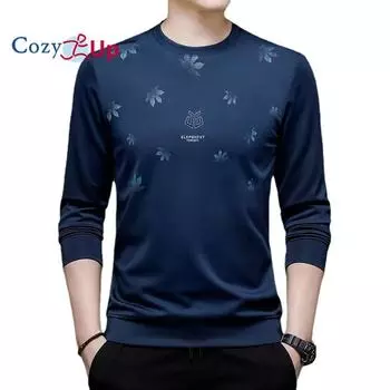 Уютный мужской свитшот, весенне-осенние толстовки с круглым вырезом и длинными рукавами, Мужская повседневная новая мужская одежда с принтом стандартной посадки
