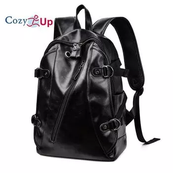 Уютный рюкзак для мужчин, рюкзак большой емкости из мягкой кожи, деловой рюкзак для учащихся средней школы 28x14x42cm коричневый