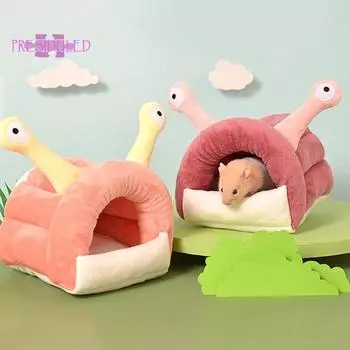 Уютный спальный домик для хомяка, в форме улитки, утолщенный, карликовый кролик, шиншилла, еж, хорек, укрытие, хижина — аксессуары для клеток M оранжевый