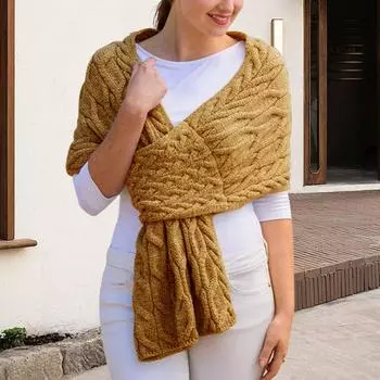 Уютный вязаный шарф, зимний теплый женский шарф, шаль, коллекция, однотонный утолщенный вязаный шарф, длинные большие шарфы для офиса XXS зелёный