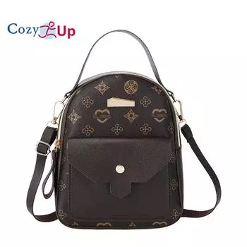 Уютный женский рюкзак из цветочного материала, свежий и сладкий студенческий рюкзак 20x16x7CM чёрный