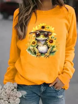 Уютный зимний пуловер с круглым вырезом и длинными рукавами, демонстрирующий сочетание популярных женских узоров S