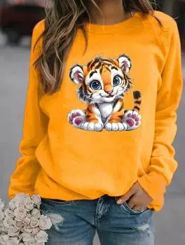 Уютный зимний пуловер с круглым вырезом и длинными рукавами, демонстрирующий сочетание популярных женских узоров S