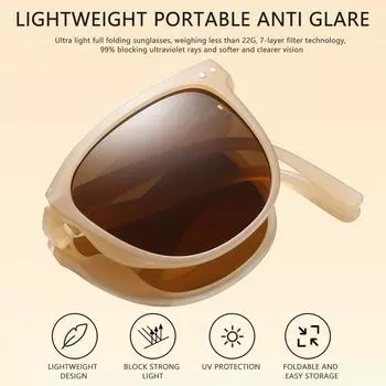 UV400 новые складные солнцезащитные очки женские ретро очки уличные портативные мужские модные очки для пикника популярные вождения с защитой от ультрафиолета