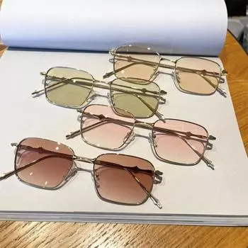 Солнцезащитные очки UV400 Rectangle Trending, высококачественная металлическая оправа, панк-солнцезащитные очки для путешествий, для женщин и мужчин