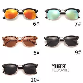 UV400 Unisex Half Rimmed High Quality Polarised Vintage Rice Nails Sunglasses Eyewear Men Women Eyeglasses