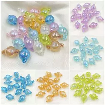 UV Fine Flashing Dual Earhole Necklace Bracelet 10pcs Jewelry Making Connector Round Beads Accessories Creative DIY Material Handmade Pendants фиолетовый