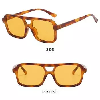 UV Protection 70s Square Sunglasses Trendy Comfortable Wear Popular Double Bridge Sun Glasses Outdoor Glasses for Women & Men