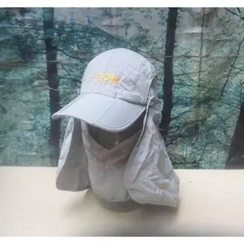 UV Protection Couple Summer Cycling Sun Protection Fishing Cap Outdoor Hiking Quick-Drying Foldable Sun Hat Light gray All yards