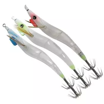 UV Wood Egi Shrimp Fishing Lure Luminous Lure Simulation with Squid Jig Hook Lure Hook Fishing Tackles Fluorescent Fishing Lure синий