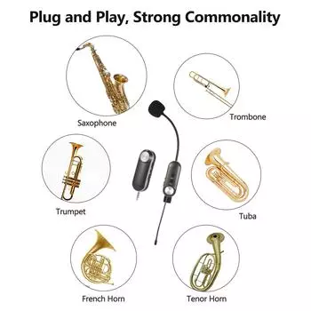 УВЧ-гарнитура, беспроводной микрофон, инструментальный микрофон, всенаправленный микрофон Hi-Fi, беспроводной инструмент чёрный