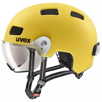 uvex Rush Visor Bicycle Helmet with LED CE Made in Sizes Light, Certified, Germany, 55-58cm
