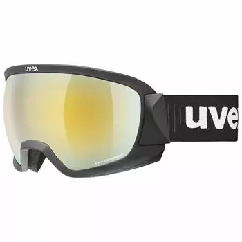 uvex Ski Snowboard Goggles Unisex High Contrast Mirror Single Lens Contest CV Black Matte/Gold/Green