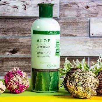 УВЛАЖНЯЮЩАЯ ЭМУЛЬСИЯ FARMSTAY VISIBLE DIFFERENCE(АЛОЭ), Увлажнение,Корейская косметика, Kbeauty, образец
