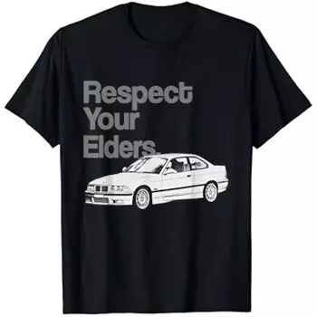 Уважайте своих старших, винтажная европейская футболка унисекс S