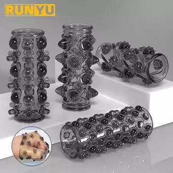 Увеличение пениса Секс-игрушки для мужчин Мягкое кольцо для пениса Растяжитель Удлинитель Рукав Многоразовые презервативы Товары для взрослых 1pc