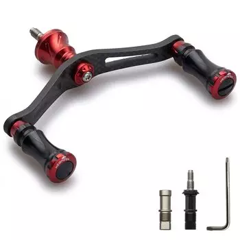 Увеличенная ручка катушки 90 мм Shimano Daiwa General 1.5K Carbon Cloth Carbon Crank Handle для спиннинговой катушки Chess Series (Черный Красный) (241)