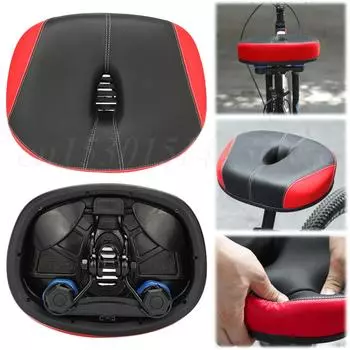Увеличенное велосипедное сиденье, сменное велосипедное седло, подушка для сиденья велосипеда, удобная подушка для сиденья велосипеда для городского электрического стационарного велосипеда красный