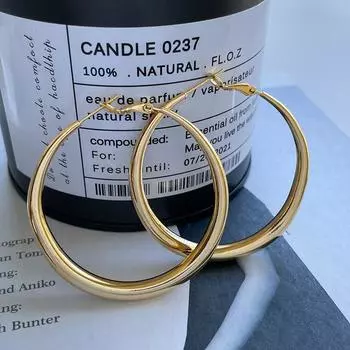 Увеличенные большие серьги-кольца для женщин. Новые высококачественные серьги с нишевым дизайном.. Серьги с иглами из серебра 925 пробы серебряный