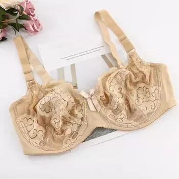 Увеличить чашку стальное кольцо тонкий разрез пухлый сексуальный бюстгальтер кружево анти провисание женское нижнее белье большого размера 36/80 чёрный